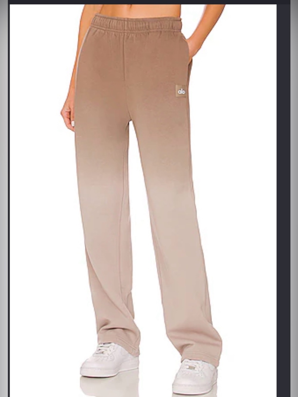 Alo Yoga Straight Leg Ombré Sweatpant in Gravel Sandstorm , XXS